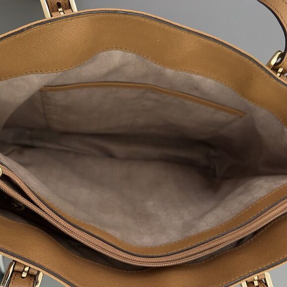 Michael Kors Jet Set Item Luggage Leather Tote Shoulder Bag Handbag Large Brfown - Picture 8 of 16